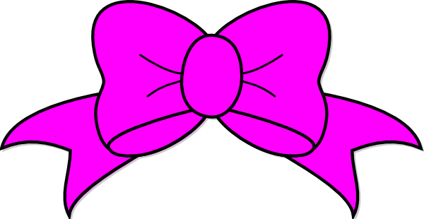 Neoteric Design Pink Bow Clipart Clip Art At Clker - Hair Bow Svg File (600x310)