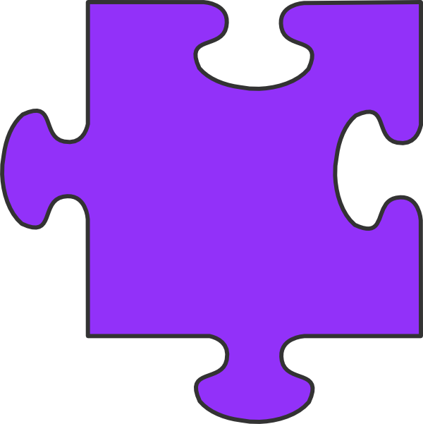 Purple Puzzle Piece Clip Art - Purple Puzzle Pieces Clip Art (600x601)