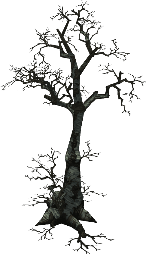 Low Poly Dead Tree Pack - Silhouette (1024x1024)