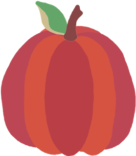 Round Red Color Block Designer Harvest Pumpkin Halloween - Illustration (400x400)