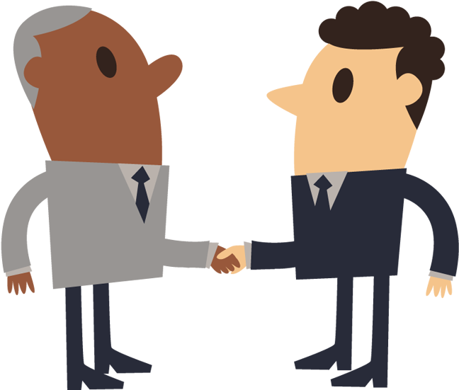 Cartoon Businessman Shaking Hands (650x560)
