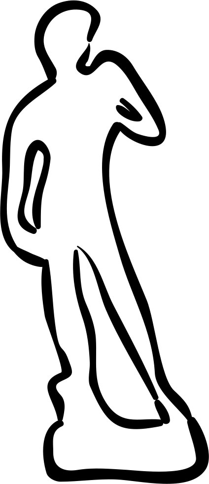 David Statue Hand Drawn Outline Comments - David Outline (424x981)