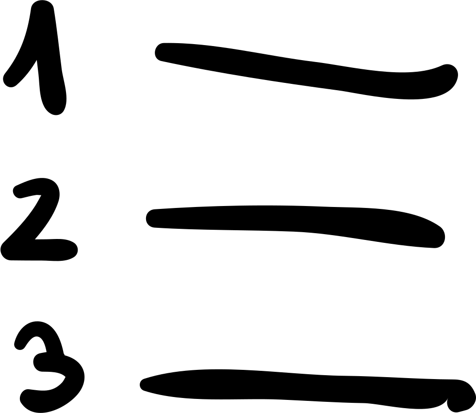 Numbered List Hand Drawn Interface Button Items Comments - Lista Numerada (981x852)