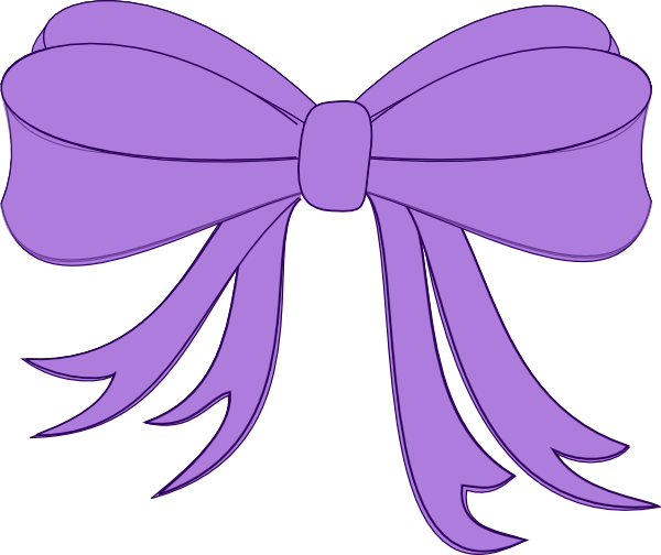 Ribbon Clip Art - Purple Bow Clipart (600x504)