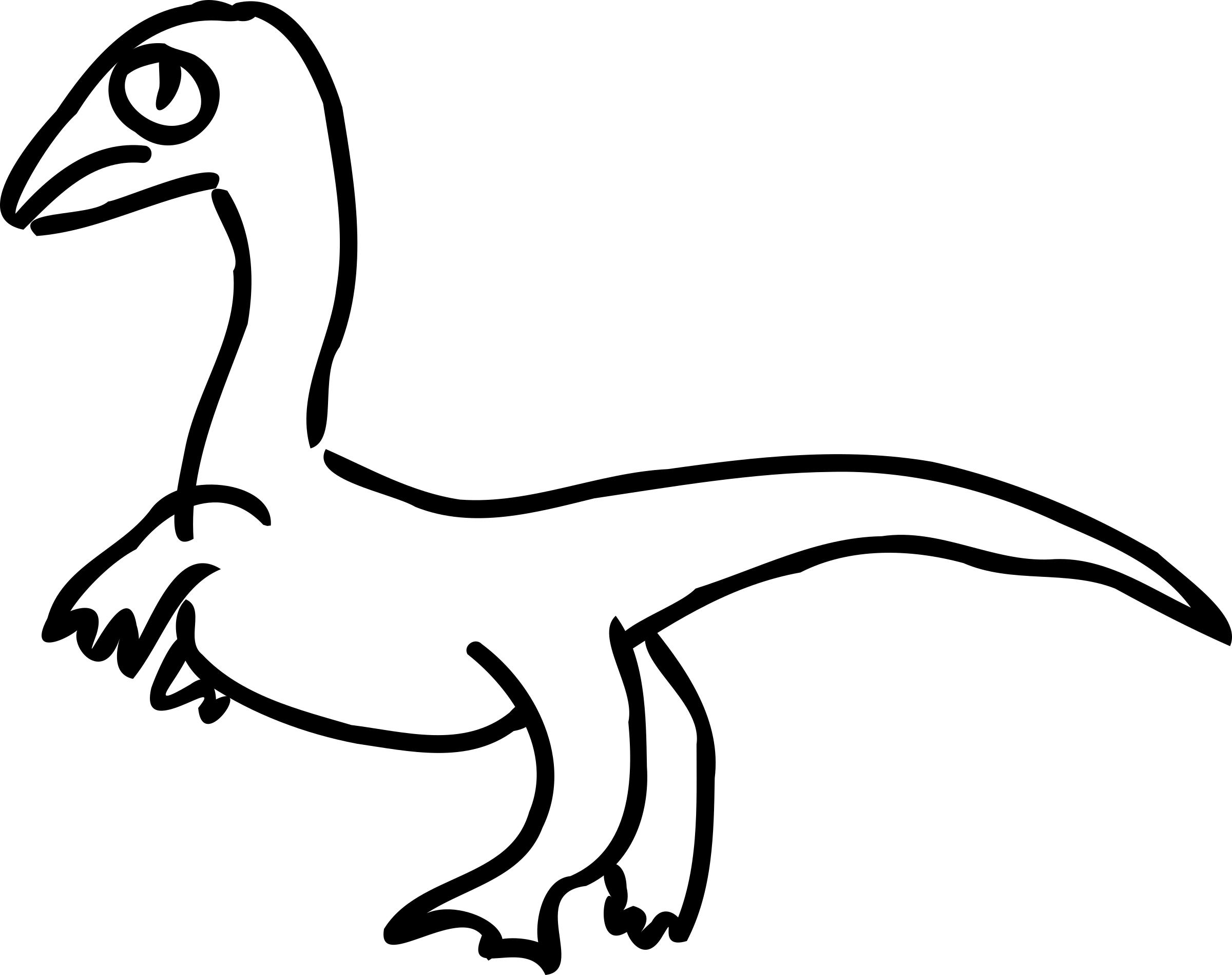 Velociraptor Dinosaur Drawing Clip Art - Line Art (2400x1898)