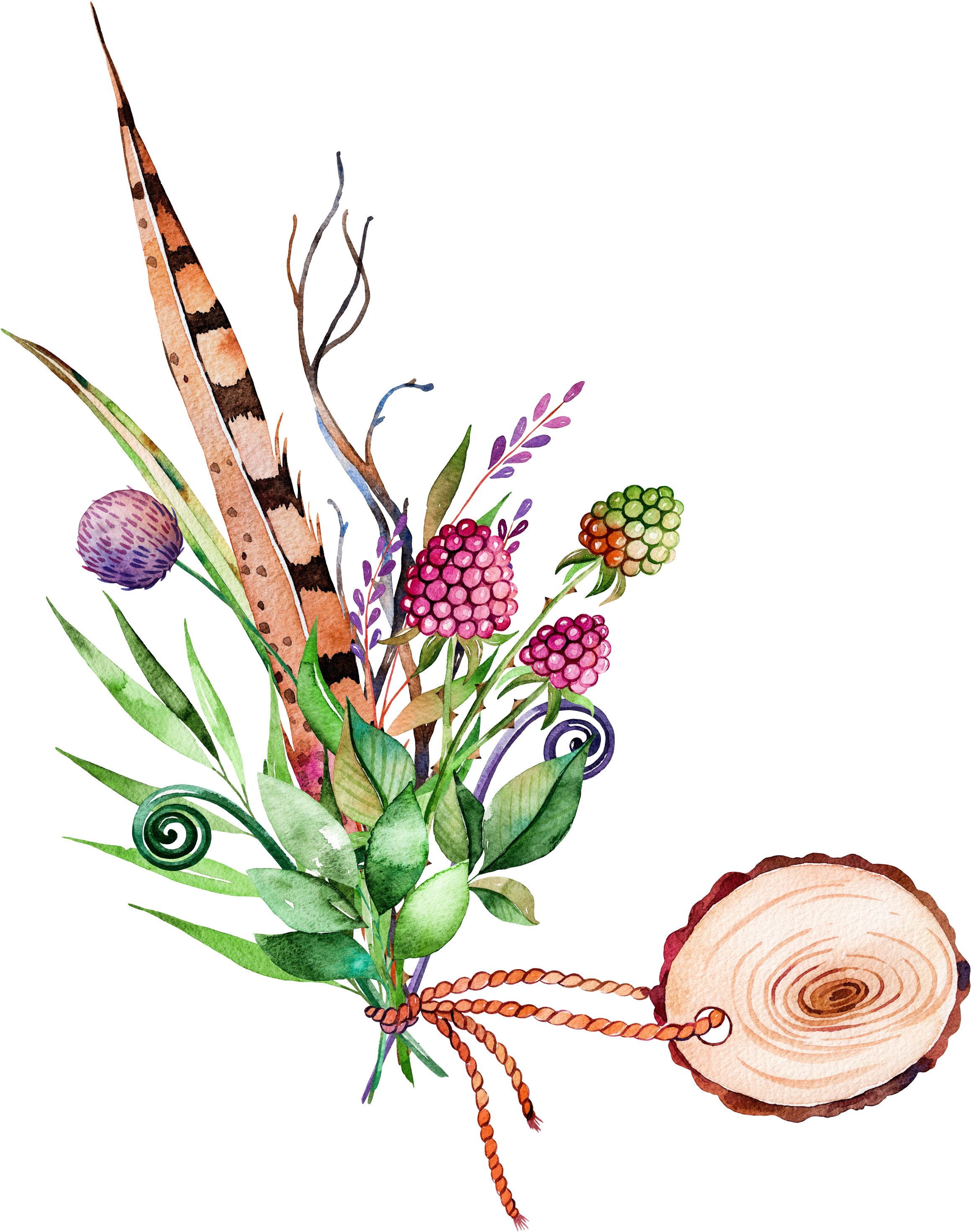 Flower Drawing Watercolor Painting Clip Art - Leaf (2340x3000)