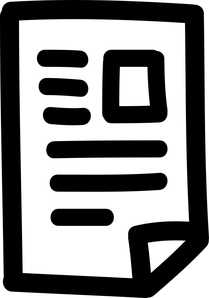 Document Hand Drawn Outline Comments - Hand Drawn Document (690x980)