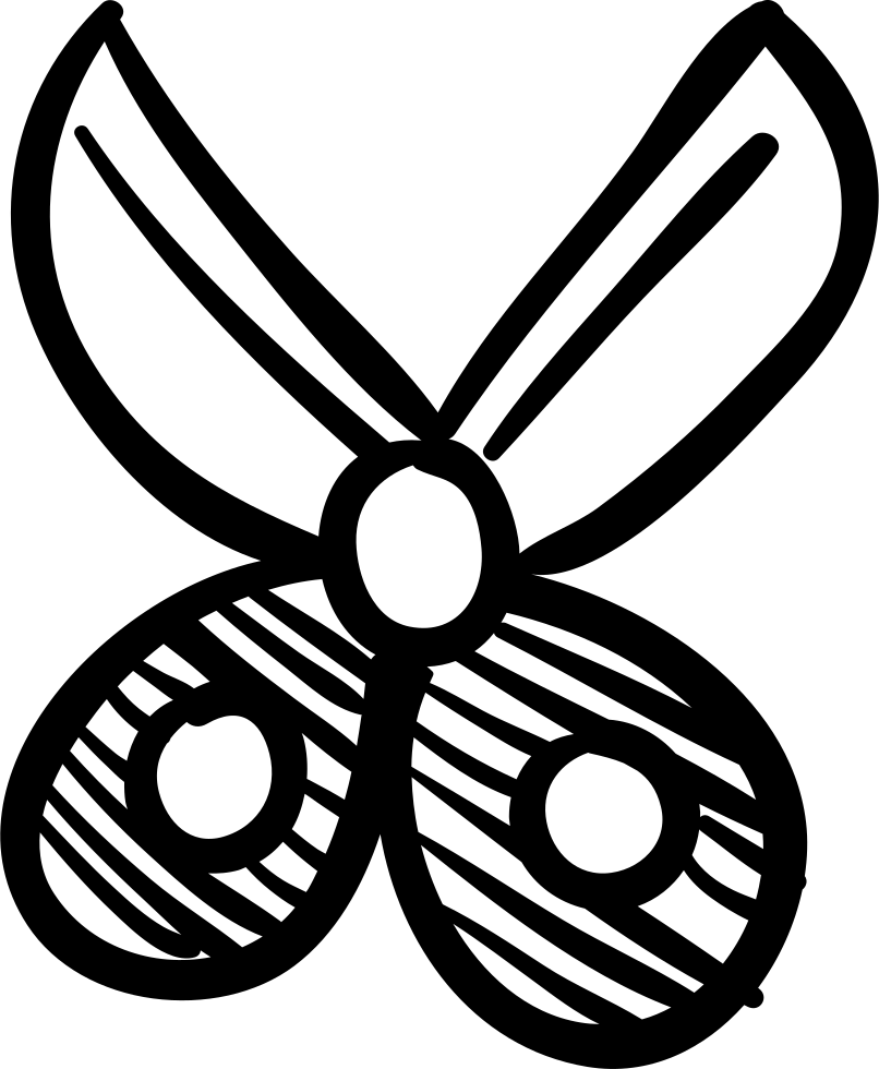 Scissor Hand Drawn Opened Tool Comments - 剪刀 線條 (806x980)