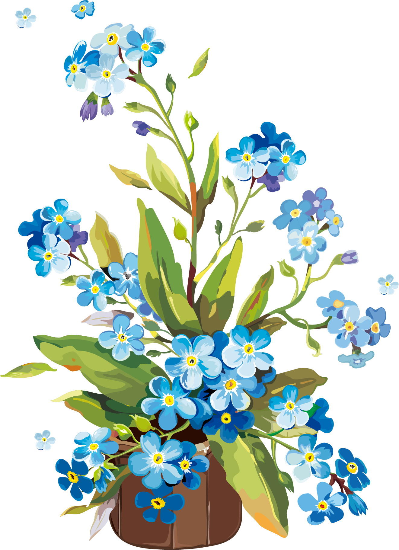 Flower Gouache Clip Art - Flower Gouache Clip Art (2222x2222)