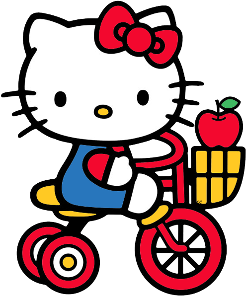 Hello Kitty Riding Bike (500x603)
