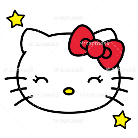 Cute Hello Kitty Face Tattoo Design For Girls ❥❥❥ Https - Hello Kitty Goth Png (450x450)