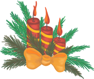 Three Red Christmas Candles With Pine Branches Hand - Chocolate (400x400)