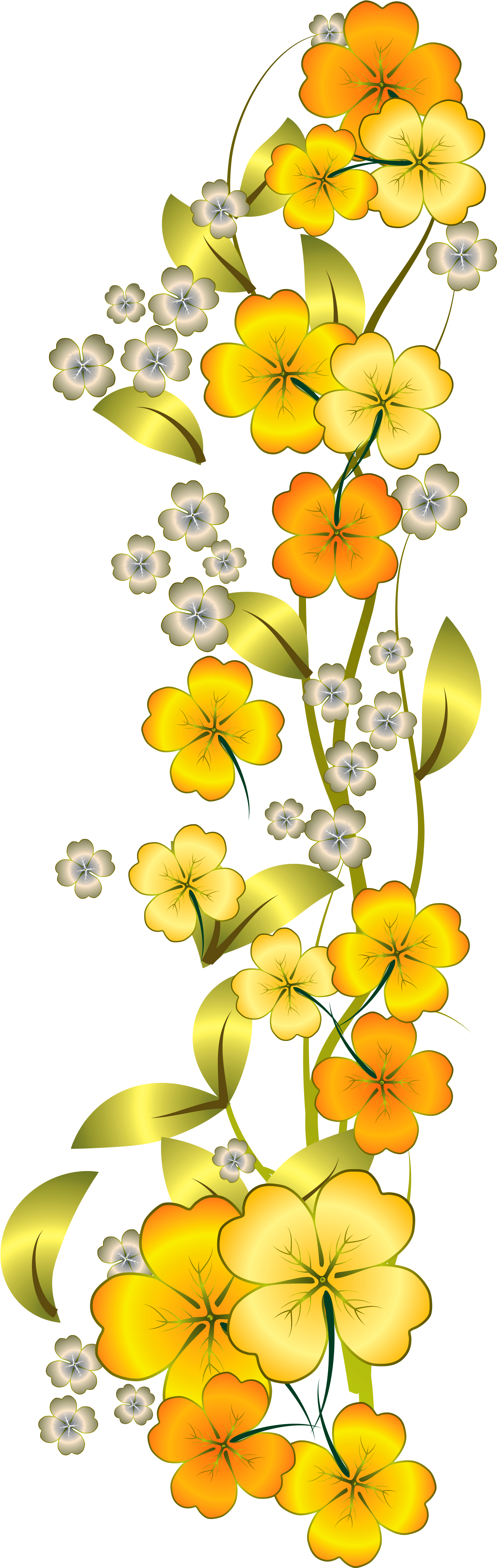 Yellow Flower Decor Png Clipart - Yellow Flower Clipart (1753x5215)