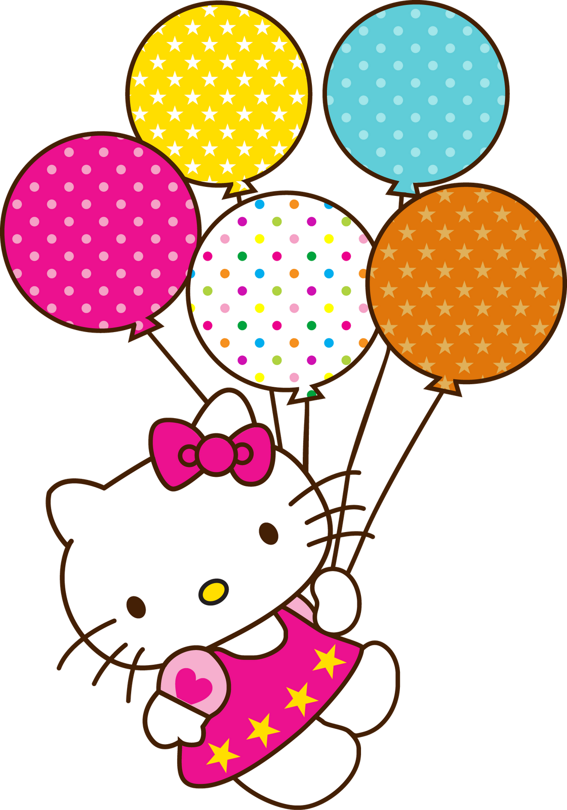 Free Hello Kitty Clipart Image - Hello Kitty With Balloons Png (1120x1600)