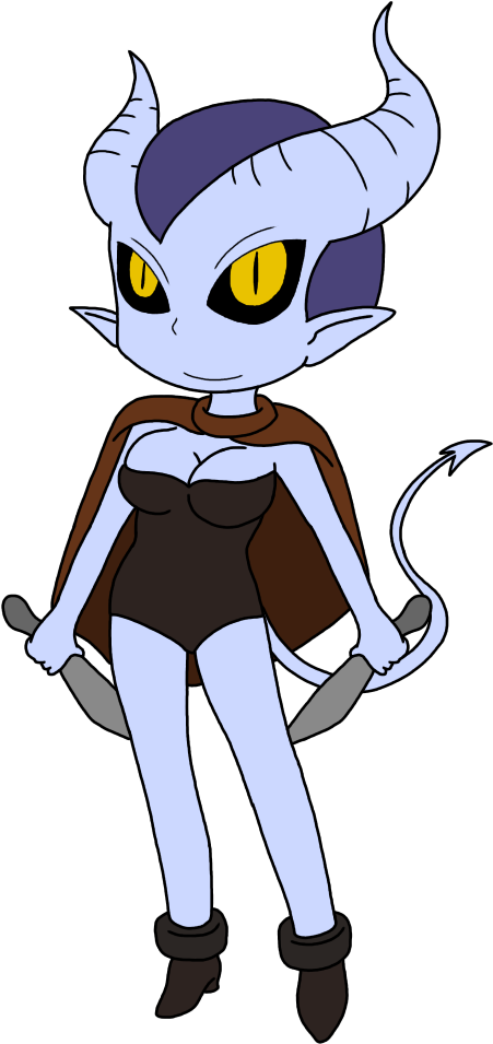 Chibi Demon Girl By Linedraweer - Cartoon (584x1045)