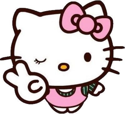 Hello Kitty Winking - 1/4 Sheet Hello Kitty Edible Frosting Cake Topper* (400x367)