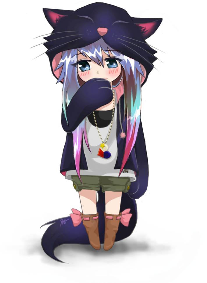 Half Demon Half Angel Anime Download - Chibi Anime Neko Girl (774x1032)