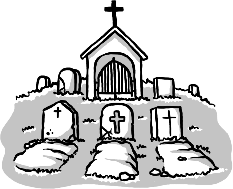 Cemetery Grave Drawing Tomb Clip Art - Drawing Of A Cemetery (745x606)