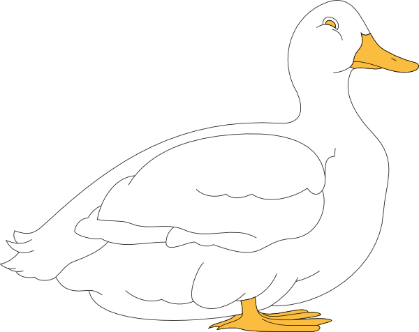White Duck Clip Art At Clker - White Ducks Clipart (600x476)