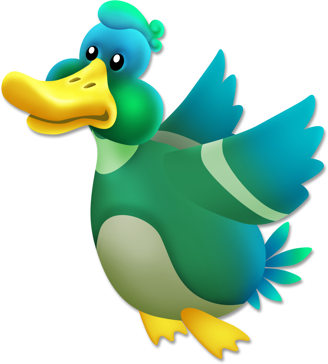 Duck Flying - Hay Day Duck - (1330x1330) Png Clipart Downloa