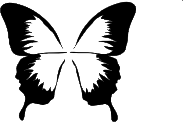 Butterfly Silhouette Clip Art - Butterfly Stencil (600x400)