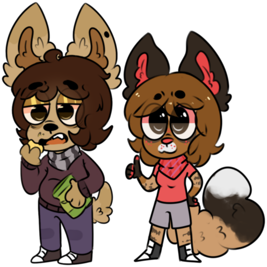 Furry Chibi Demon Red Hair Red Haired Devil Horns Devil - Chibi (851x852)