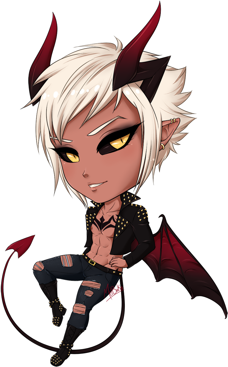 #art #chibi #demon #artwork #anime #oc #incubus #animeboy - Incubus Demon Anime Art (751x1187)