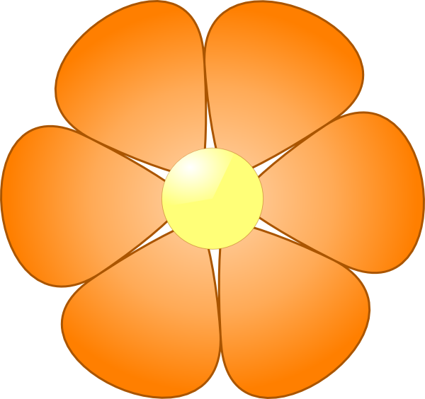 Orange Flowers Cliparts - Transparent Background Floral Clip Art (600x564)
