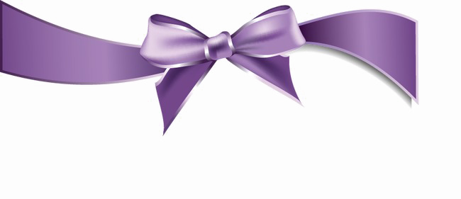 Purple Ribbon Png Image - Фиолетовый Бант Пнг (650x281)
