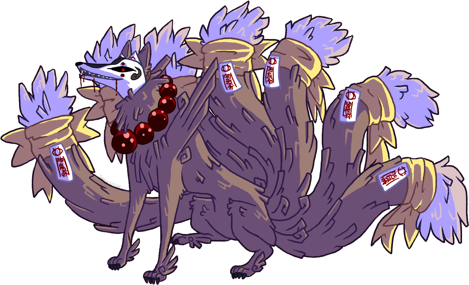Demon Fox Rao Watch Out Whoa Weasyl Naruto Nine-tailed - Illustration (1582x961)
