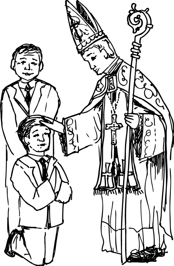 Confirmation Office Rubber Stamp - Sacrament Of Confirmation Clip Art (729x1115)