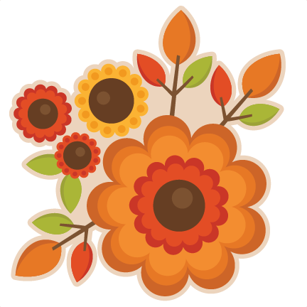 Autumn Flowers Cliparts - Fall Flowers Clipart (432x432)