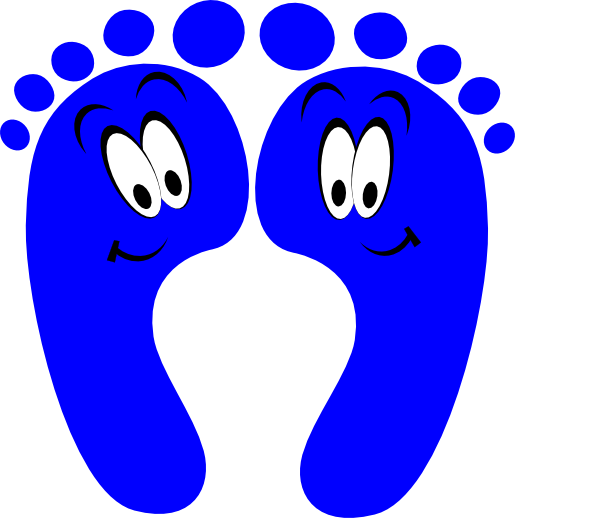 Blue Happy Feet Clip Art At Clker - Walking Feet Clipart (600x518)