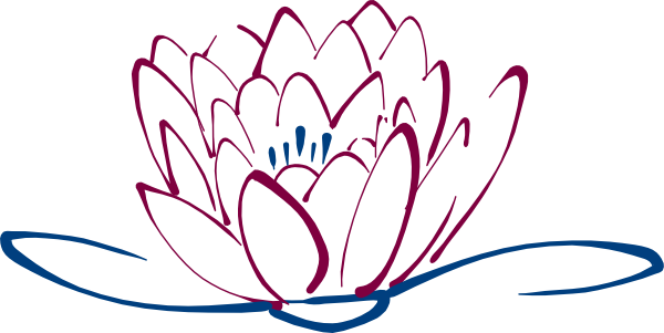 Blue Maroon Lotus - Clip Art Lotus (600x301)