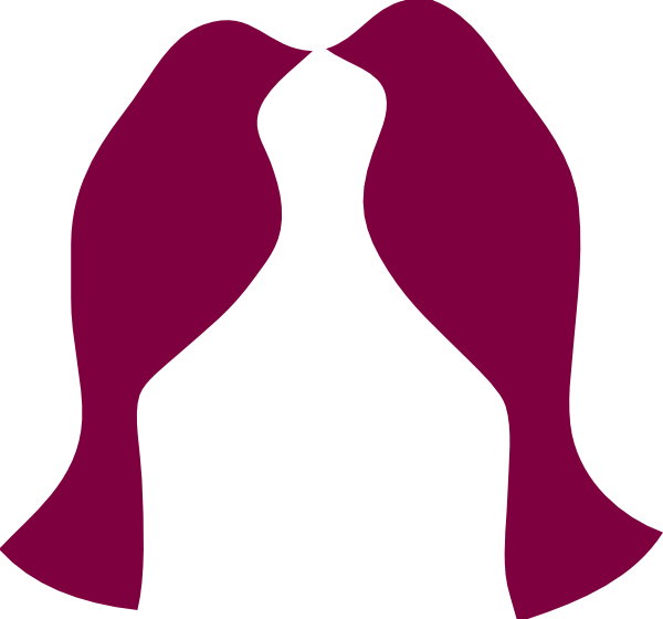 Love Birds Pink Png Clip Art - Cartoon Tree Birds Love (600x560)