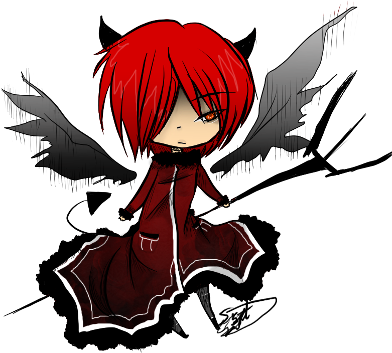 Demon Sal Chibi Colour By Gilbertsbeer On Deviantart - Color (800x900)