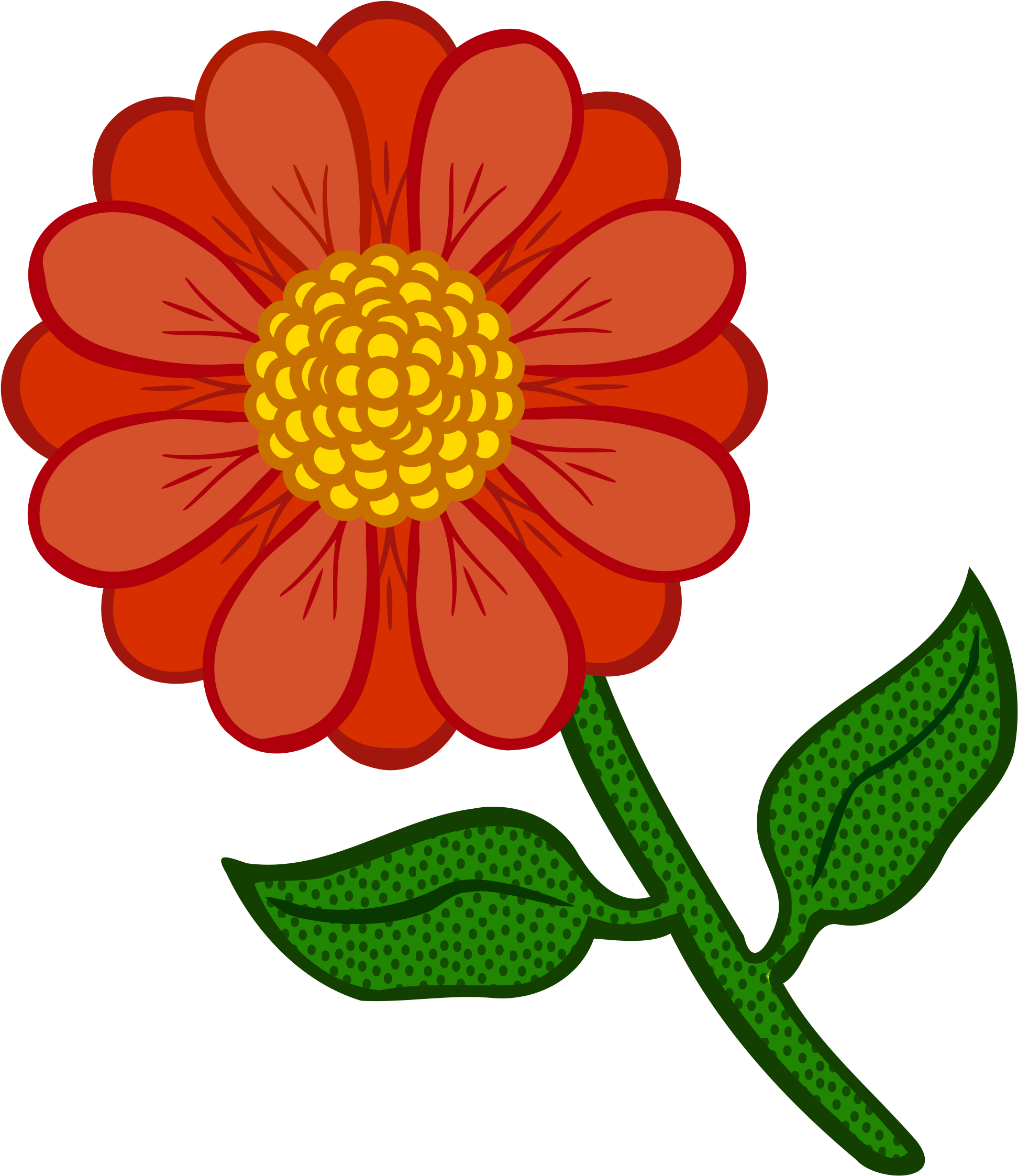 Red Flower Clipart Red Colour - Colourful Flower Clipart Png (2099x2400)