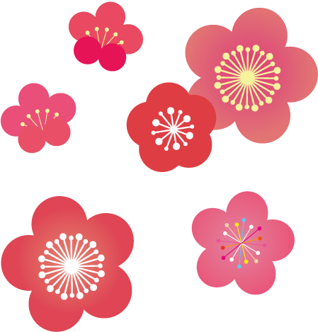 年賀状 梅の花イ - 2 月 花 イラスト (500x500)