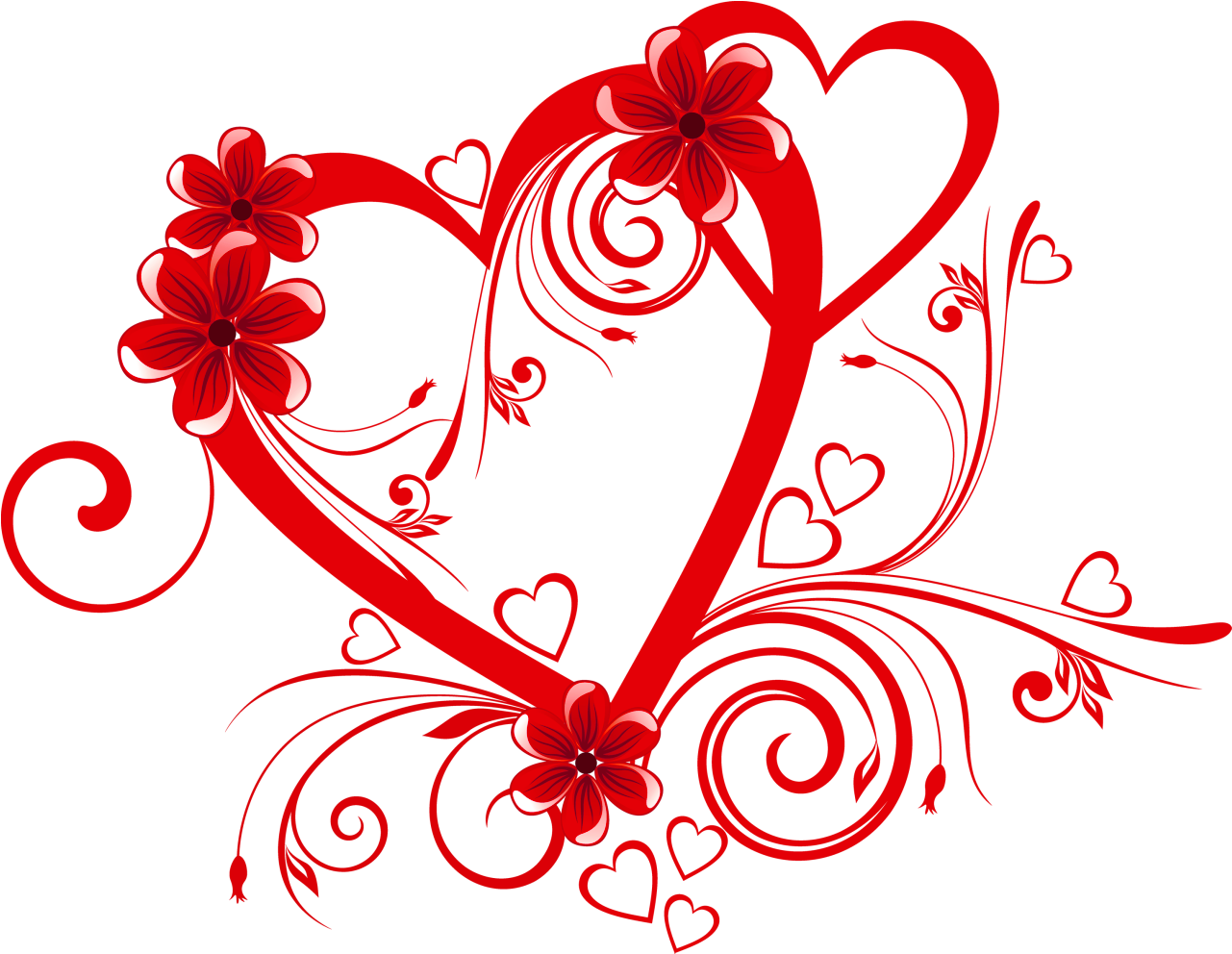 Heart With Flowers Png Clipart Gallery Yopriceville - Love Png (1310x1017)