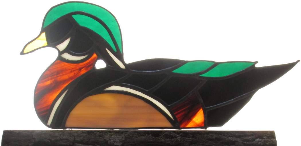 Stained Glass Wood Duck - Stained Glass (1100x534)