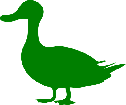 Duck, Bird, Water, Poultry, Waterfowl - Duck Silhouette (409x340)