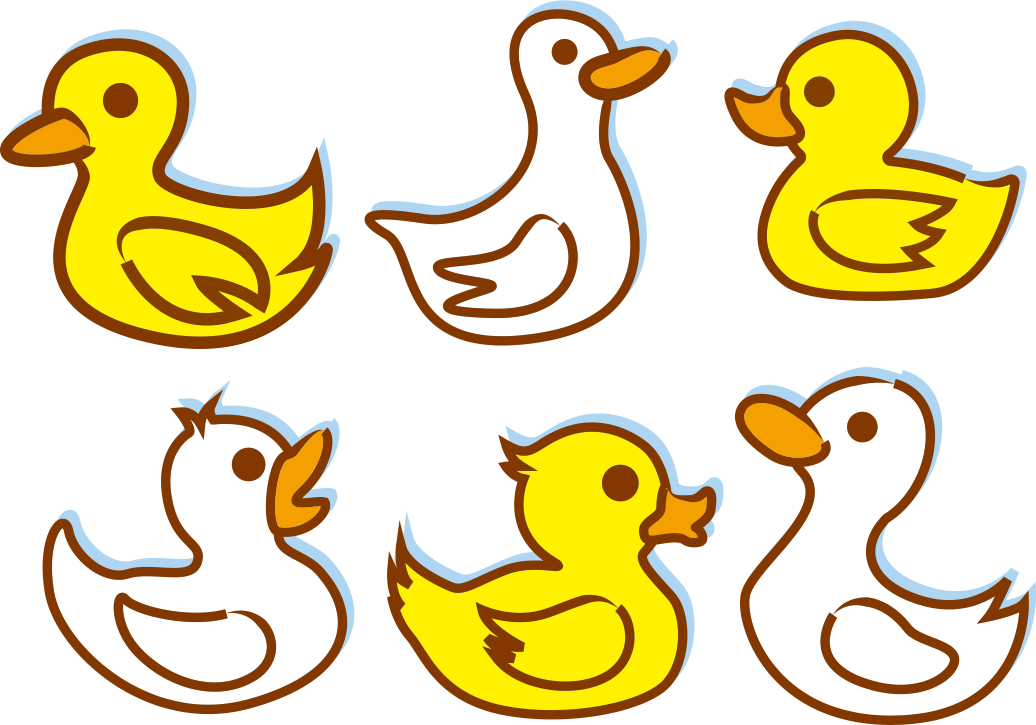Ducklings Simple Pen Vector - Ducklings Simple Pen Vector (1036x725)