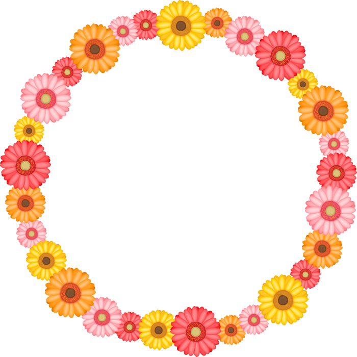 ガーベラの花のリースイラスト＜小＞ - 花 の アーチ イラスト (700x700)
