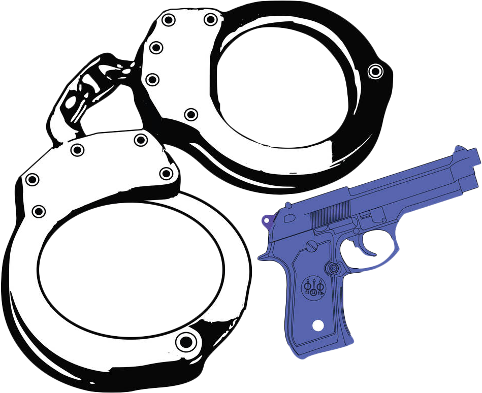 Police Officer Handcuffs Firearm Clip Art - Police Officer Handcuffs Firearm Clip Art (1000x858)