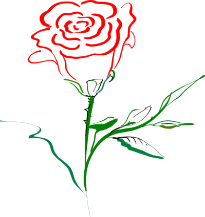 Rose Outline Clip Art At Clker - Rose Clip Art (399x424)