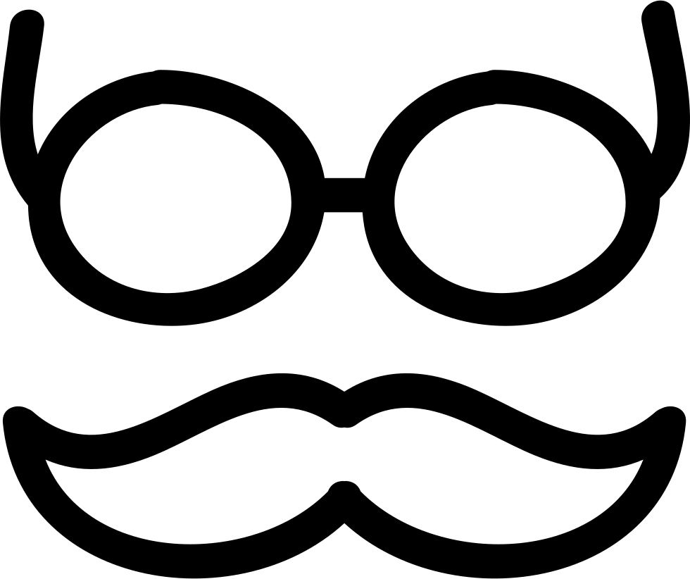 Mustache And Glasses Hand Drawn Outlines Comments - Hand Drawn Glasses (980x822)