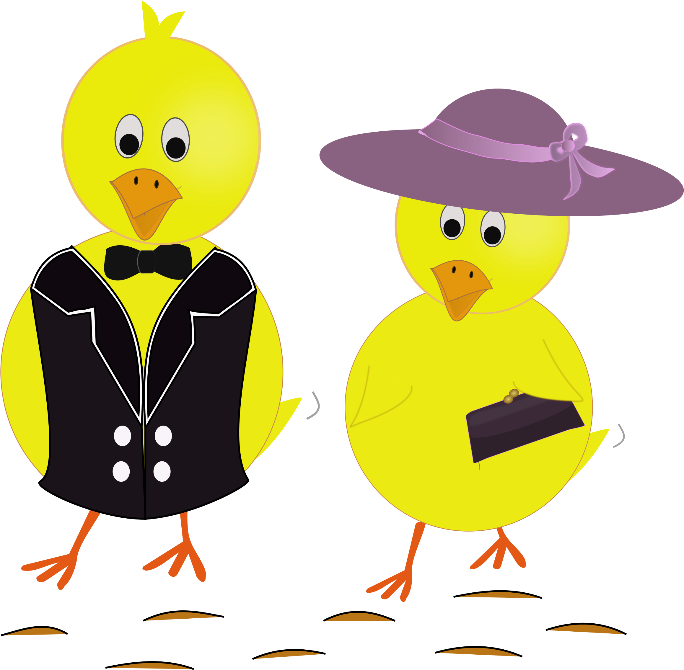 Easter Sunday Chicks - Civciv Vektör (1280x1254)