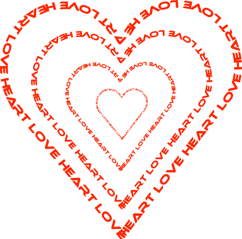 Free To Use Public Domain Hearts Clip Art - Love Word Heart Shower Curtain (800x789)