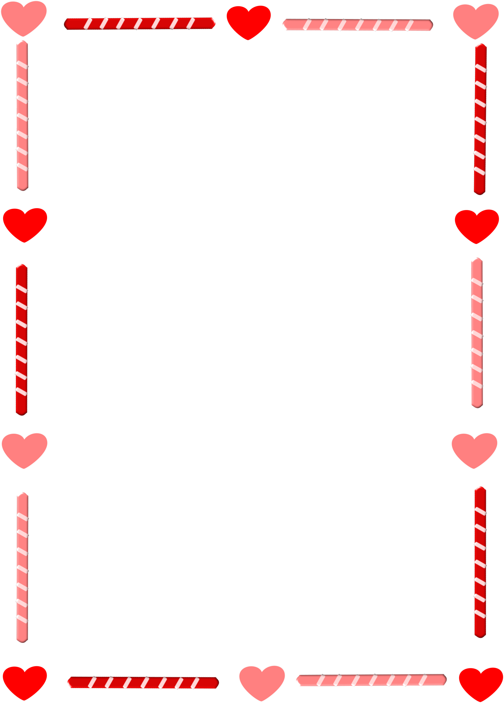 Clip Art Borders Hearts Clipart Heart And Candy Border - Heart Border Clip Art (1697x2400)
