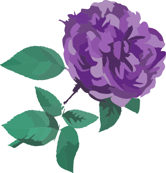 Purple Flower No Background Clip Art At Clker - Transparent Background Flower Clip Art (570x594)